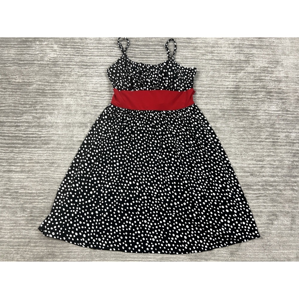 JFW Dress Womens 2XS Black Polka Dot Sleeveless A-Line Casual